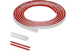 ZAYEJOD 5M PVC Joint d'Étanchéité Autocollant Bordure de Finition Plan de Travail Cuisine Angle Mur, Joint Mur Intérieur Profil Finition Bande Finition Calfeutrage Moulure Plinthe,12mmx6mm Blanc