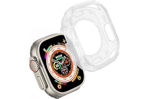 Olycism Etui na zegarek kompatybilne z Apple Watch Ultra 49 mm TPU etui pokrowiec dokładne dopasowanie gładkie 360° dookoła ochronne ultracienkie etui (przezroczyste)