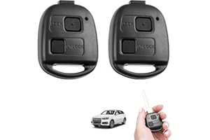 EIAIGKY 2 Carcasas para Llave de Coche con 2 Botones, Compatible con Toyota Yaris Corolla RAV4 Prado Avensis Aygo Land Cruiser Previa Echo Tarago Alphard, Incluye Teclados y Microswitches de Repuesto