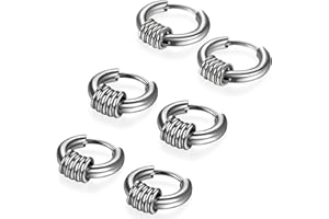 Flongo 13mm/15mm/17mm Edelstahl Gestüt Reifen Huggie Ohrringe Creolen Silber kleine Runden O-Ring Ringe Poliert Charme Charms Herren, Damen