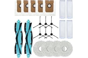 MIRTUX Pack de Accesorios Compatible con Robot Aspirador Cecotec Conga 11090 - Kit de Recambios Completos - Incluye 2 Cepillos Principales, 4 Filtros, 6 Cepillos Laterales, 4 Mopas y 5 Bolsas