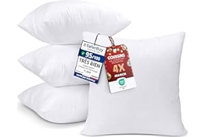 Utopia Bedding Coussins de Garnissage 45 x 45 cm (Lot de 4), Coussin à Recouvrir, Oreillers Intérieur, Rembourrage Coussins (Blanc)