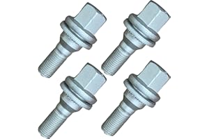 MARFULEAKY 4PCS Carbon Steel Locking Wheel Nuts for Citroen C2 C3 C4 C5 Peugeot 206 207 308 407 - Grey M12 x 1.25 Bolts With Flat Washer
