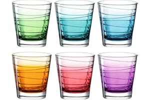 LEONARDO HOME 026844 VARIO STRUTTURA - Bicchiere da 6 pezzi, colori assortiti, 250 ml, in vetro, colorato