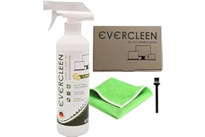 EVERCLEEN Screen Cleaner Pro pulizia dello schermo 500ml + panno in microfibra. Pulitore vegano e ecologico "Made in Germany" per TV, PC, laptop, tablet, display, occhiali e smartphone.