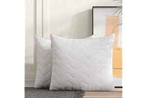 Sweetnight Almohada Fibra 2 Unidades 80 x 80 cm, Pillow, Almohada Hotel Soporte para el Cuello, Poliéster Relleno de Almohada , Ajustable con Cremallera Vegano, Blanco