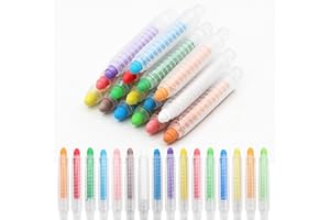 Scettar 16 Pezzi Gessetti Colorati per Lavagna,gessetti Colorati Con Supporto,Gessetti per Lavagna per lavagna Lavabile Non Tossico per Scuola, Ufficio, Studio, Disegnare, Scrivere