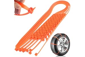 Lets Joy 10 sztuk antypoślizgowych łańcuchów śniegowych do opon samochodowych, do opon samochodowych, do wielokrotnego użytku