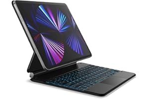 Dracool Magnetic Keyboard Case for iPad Pro 12.9 inch 2022 (6th/5th/4th/3rd Generation) Keyboard with Trackpad 7-Color Backlit Shortcut Keys Slim Ruggeed Folio Magic Type Keyboard QWERTY, Black