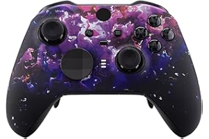 eXtremeRate Surreal Lava Replacement Faceplate Cover for Xbox One Elite Controller Series 2 (Model 1797), Soft Touch Front Housing Shell Case & Accent Rings for Xbox Elite Series 2 Core Controller