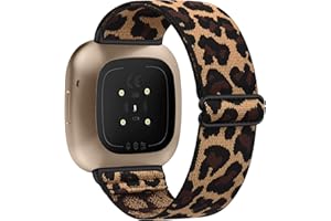 Vancle Elastische Armband Kompatibel für Fitbit Versa 3 Armband/Fitbit Sense Armband, Verstellbares Nylon Dehnbar Ersatzarmband für Fitbit Versa 3/Fitbit Sense