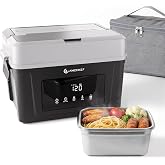 AMZCHEF Electric Lunch Box Battery 18,000 mAh &ndash; Lunch Boxes Food Work 1.5 L with 5 Sides Heating Timer and Keep Warm Function