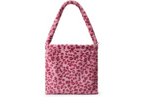 KALIDI FANCY FOREST KALIDI Fluffy Tote Bag with Zipper Large Soft Plush Shoulder Bag Cute Crossbody Bag for Girls Womens