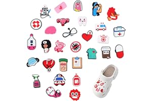 LEUUD 30 Piezas Pines para Crocs, Charms Adornos para Crocs Pins Decoración de Zapatos para Médicos Enfermeras Mujeres Hombres, Charms Accesorios para Crocs Pin Decorativos de Zapatos