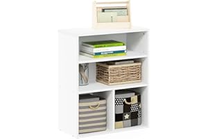 Furinno Pasir Libreria espositiva a 3 livelli, Bianca