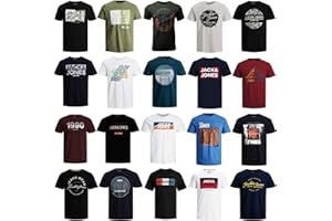 JACK & JONES T Shirt Herren 3er 6er 9er Mix Pakete Rundhals Tee Baumwollmix