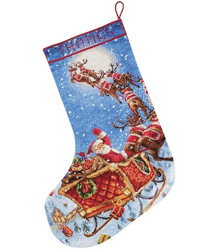 Kit Point De Croix Dimensions 8640, Bas De Noël Bonhomme De Neige, Vintage