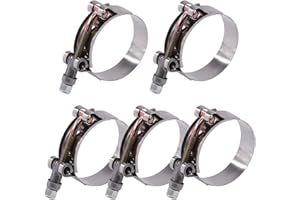 Glarks Lot de 5 colliers de serrage souples en acier inoxydable 51-59 mm