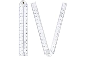 GUAGUA 2Pack Folding Ruler Transparent 30cm 300mm Folding Ruler Clear (Clear-2Pcs)