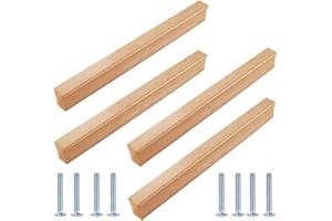 HY HUIJUN Holzgriffe Küchenschränke, 4 Stück Holz Griffe Möbel Massiv,Türgriff Schrankgriff Schubladengriff für Tür Schubladen Schrank,Dekoration
