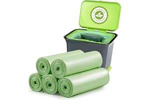 YAWAHOME 100 conti piccolo sacchetto della spazzatura 20L Riciclare 4-6 galloni sacchetto di immondizia, sacchetto di spazzatura degradabile spessa compostabile per cibo/casa/rifiuti in cucina, ufficio, casa