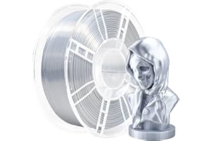 iBOSS PLA Plus (PLA+) Filamento per Stampante 3D, 1.75 mm, Seta Lucida, Stabilità Dimensionale +/- 0.02 mm, Bobina da 1 kg (2.2 lbs), Filamento PLA per Stampa 3D, Colore Argento Seta