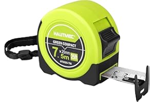 HAUTMEC Tape Measure 7.5m/25ft with Dual Scale Metric and Imperial 1/8 Fractions Measuring Tape Compact Economical for Home DIY Renovations Crafting Quick Fixes HT0325-TM