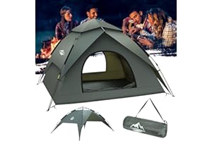 KEJECTOR Camping Tent, 2 in 1 Double Layers Pop Up Tent 2-3 Man Tent 4 Seasons Waterproof Instant Tent Portable Ultralight Family Dome Tent for Backpacking Hiking with Removable Outer Tarpaulin