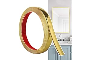 Hengrongshen Molduras Decorativas Autoadhesivas Oro Mate (6M x 2cm) Despegar y Pegar, Tiras de Pared de PVC Flexibles, Ideales para Paredes, Espejos, Techos, Suelos, Armarios, Azulejos