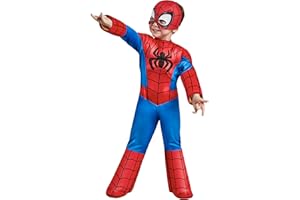 Rubies Disfraz Spidey Deluxe para niños y niñas, Jumpsuit de lujo, cubrebotas y máscara, Oficial Spidey & Friends para Carnaval, Halloween, Navidad y cumpleaños