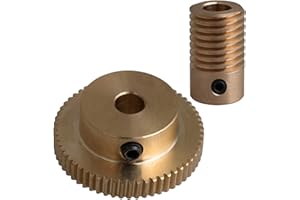 CNBTR - Kit de tornillo sinfín de latón (6 mm de diámetro interior y 31 mm de diámetro exterior) y rueda dentada de latón de 60 dientes. Módulo: 0,5