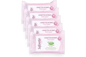 Saforelle Lingettes Intimes - Lot de 5 boites de 10 Lingettes Individuelles