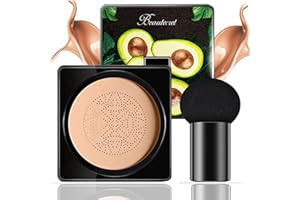 CC Cream Foundation,HOUSN Mushroom Head Air Cushion,Liquid Hydrating Foundation,Makeup Base Nude Face Cover Concealer Cream,Long Lasting, Waterproof,Light Texture for a Flawless Finish,Even Skin Tone