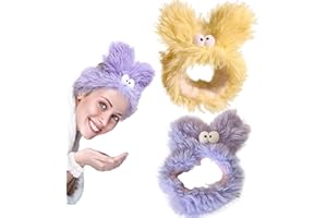 KASESSS 2 szt. opaska na głowę do pielęgnacji skóry, opaska na głowę do makijażu Dorky, polarowa opaska na głowę do mycia twarzy, opaska do spa, kreskówka, urocze akcesoria do włosów, elastyczne