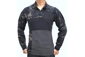 HANSTRONG GEAR Men's Tactical Combat Hunting Military Long Sleeve Shirt with Zipper