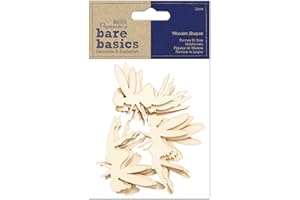 PAPERMANIA Bare Basics Wooden Embellishments, Natural, N Applicable