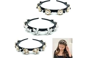 LONGHAO 3 pcs,Diadema Con Clips,Horquilla De Peinado De Doble Flequillo,Diadema De Horquilla De Doble,Banda Para El Cabello De Princesa Para Mujer,Para Deportes Al Aire Libre Diarios,3 Patrones