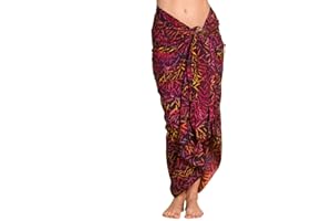 PANASIAM Sarong für Damen & Herren I 100% Handarbeit aus Indonesien - jedes Tuch ein Unikat I blickdichter Wickelrock auch extra groß I Batik m. deutschen Textilfarben I Strandtuch
