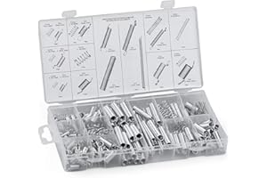 Yesallwas 200 Pcs Springs Assortment Set, 20 Kinds Tension & Compression Springs Box