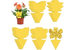 HIEBUM Gelbsticker Trauermücken Bekämpfen 20 Stück, Trauermückenfrei Fliegenfalle Fliegenfänger, Gelbtafeln für die Zimmerpflanzen Schädlingsbekämpfung