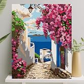 Palmiye Hobi Sanat Sayılarla Boyama Tuval Seti Fır&ccedil;a Boya Dahil (&Ccedil;ıtalı) 40x50 CM - Ala&ccedil;atı