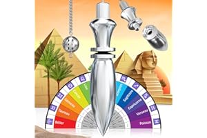 Majestic's Pendulo Adivinación Egipcio THOT de Radiestesia con Testigo y su Cadena (38 gr) – Magnetizador, Zahorí, Clarividencia, Esoterismo [Satisfacción o Reembolso DE por Vida]