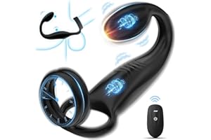 WHIGMALEERIE Juguetes Sexuales para Hombres Penis Ring - Sex Toy Eróticos Vibradores para Adultos Hombre con 10 * 10 Modos de Vibración, Gay Juguete Sexo Plug Anal, Estimulador de Próstata Adecuado para Parejas