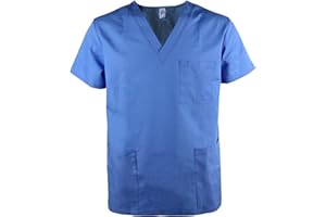 JONATHAN UNIFORM Haut Blouse de Travail pour Homme 3 Poches, Blouse Medicale Tunique pour Dentiste, Infirmiere, Clinique, Pharmacie