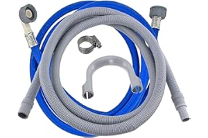 SPARES2GO Universal Cold Water Fill Long 3.5m Inlet Pipe + 2.5m Drain Hose Extension Kit