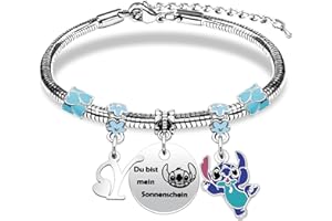 Ubephant Bracelet Stitch, Bijoux Stitch, Stitch Bracelets Fille Animés Alliage Bracelet Stitch Accessoires Cadeaux pour Les Fille Enfants Fans