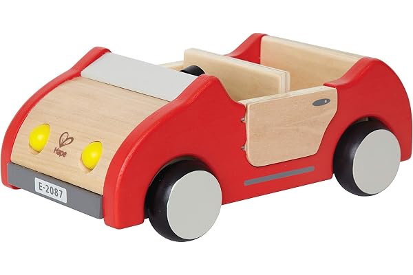 Hape Jouet Voiture en Bois pour Maison de Poupée - Jouet Voiture pour Poupées en Bois - Accessoires pour Compléter la Maison de Poupée - Jeu Enfant à partir de 3 Ans - Filles et Garçon