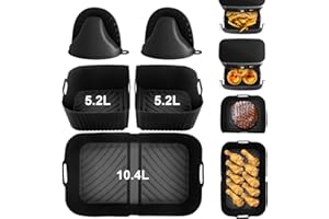 DICTIEN Accessoires air fryer 10.4l,3pcs accessoires air fryer de cuisson pour Ninja Foodi Flexdrawer 10.4l AF500EU(for500)