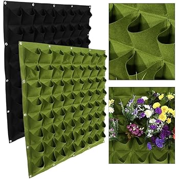 64 Taschen Pflanztaschen Wandbehang Gartenarbeit Pflanzer Outdoor