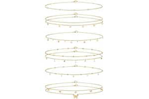 Keboyoe 6 Pièces Chaîne de Ventre pour Femme Chaînes de Taille Dorée Chaine de Ventre Or Réglable Sexy Bikini Taille Chaîne pour Décoration pour Femmes et Filles 85-95 cm